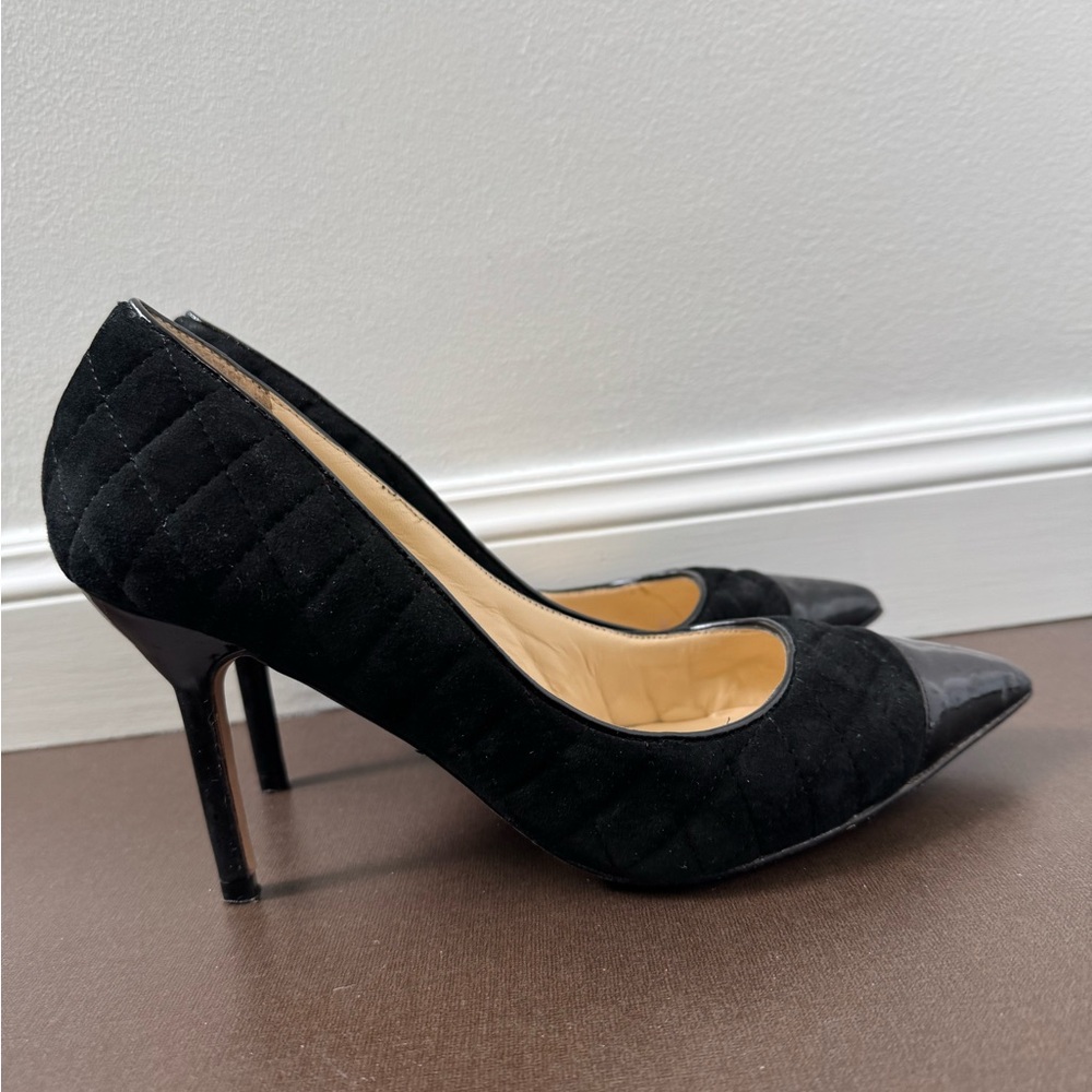Elegant Black Quilted Women's 3.5”Heels